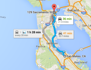 Dental Implants - Directions from San Mateo, California